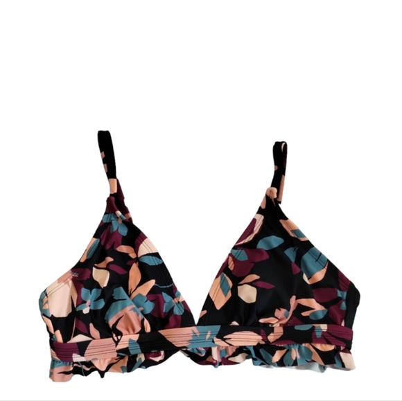 Kona Sol Other - Kona Sol Bikini Top floral Flower with Ruffles swim wear bathing suit Size M